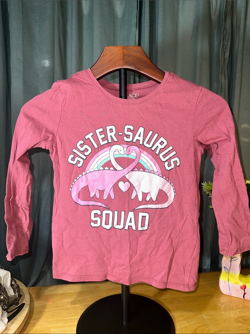 Place Pink 'Sister-Saurus Squad' Long Sleeve Tee M(7/8) B210
